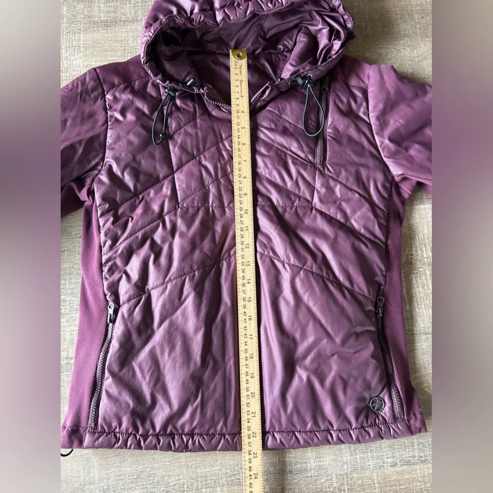 Oiselle Puffer Jacket Pullover 1/2 Zip Hooded Purple Women’s M Athleisure - Picture 13 of 16